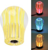 Crystal Three Light Car Ademhaling Racing Dash LED Magic Lamp Pookkop Pookknop met Basis, Maat: 6.0 * 4.5 * 3.0 cm (Geel)