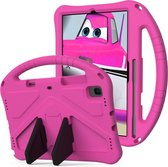 Voor Galaxy Tab A7 10.4 (2020) T500 EVA Flat Anti Falling Protective Case Shell met houder (Rosered)