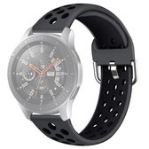 Voor Galaxy Watch 46 / S3 / Huawei Watch GT 1/2 22mm Smart Watch siliconen dubbele kleur polsband horlogeband, maat: L (grijs zwart)