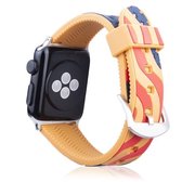 Voor Apple Watch Series 6 & SE & 5 & 4 40 mm / 3 & 2 & 1 38 mm vlag siliconen band (geel)