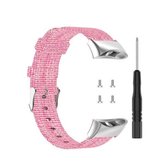 Voor Garmin Forerunner 45 / 45S / Swim 2 universele nylon canvas vervangende polsband horlogeband (roze)