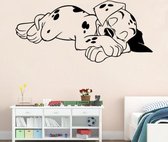 Slaperige Puppy Creatieve Huis Slaapkamer Sofa Achtergrond Muursticker