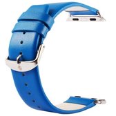 Kakapi voor Apple Watch 38 mm subtiele textuur klassieke gesp lederen horlogeband met connector (blauw)