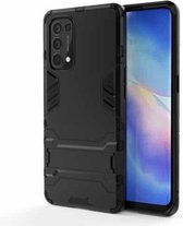 Voor OPPO Reno5 Pro PC + TPU schokbestendige beschermhoes met houder (zwart)