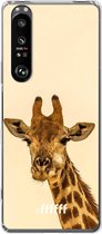 6F hoesje - geschikt voor Sony Xperia 1 III -  Transparant TPU Case - Giraffe #ffffff