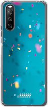 6F hoesje - geschikt voor Sony Xperia 10 III -  Transparant TPU Case - Confetti #ffffff