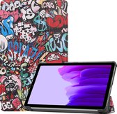 Case2go - Hoes voor de Samsung Galaxy Tab A7 Lite (2021) - Tri-Fold Book Case - Graffiti