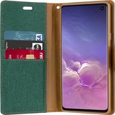 Hoesje geschikt voor Samsung Galaxy A42 5G -Mercury Canvas Diary Wallet Case - Hoesje met Pasjeshouder - Groen