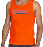 Oranje fan Tanktop voor heren - Holland met Nederlandse wimpel - Nederland supporter - EK/ WK kleding / outfit XL