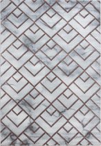 Modern laagpolig vloerkleed Naxos - brons 3813 - 80x250 cm