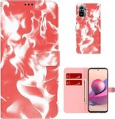 Voor Xiaomi Redmi Note 10 4G / Note 10S Cloud Fog Pattern Horizontal Flip Leather Case met houder & kaartsleuf & portemonnee (rood)