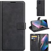 Voor OPPO Find X3 Pro / Find X3 Retro Kalfspatroon Gesp Horizontale Flip Leren Case met Houder & Kaartsleuven & Portemonnee (Zwart)