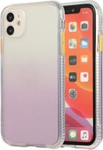 Gradiënt schokbestendig TPU + acryl hoesje met afneembare knoppen voor iPhone 11 Pro Max (paars)