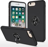 PC + TPU schokbestendige magnetische beschermhoes met onzichtbare ringhouder voor iPhone 6 Plus (zwart)