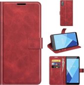Voor Wiko Y51 / Sunny 5 lite Retro Kalfspatroon Gesp Horizontale Flip Leren Case met Houder & Kaartsleuven & Portemonnee (Rood)
