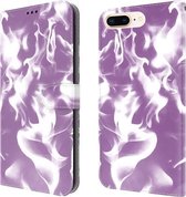 Cloud Fog Pattern Horizontale Flip lederen hoes met houder & kaartsleuf & portemonnee voor iPhone 8 Plus & 7 Plus (paars)