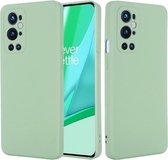 Voor OnePlus 9 Pro effen kleur vloeibaar siliconen valbestendig volledige dekking beschermhoes (groen)