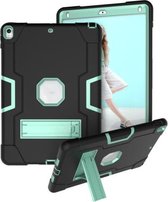 Contrasterende kleur Robot schokbestendig siliconen + pc-beschermhoes met houder voor iPad Pro 10,5 inch (2017) / Air 10.5 (2019) (zwart + mintgroen)