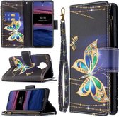 Voor Nokia G20 Gekleurde Tekening Patroon Rits Horizontale Flip Lederen Case met Houder & Kaartsleuven & Portemonnee (Grote Vlinder)