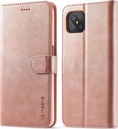 Voor OPPO A72 / A73 / A53 5G LC.IMEEKE Kalfsstructuur Horizontale flip lederen tas, met houder & kaartsleuven en portemonnee (roségoud)