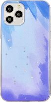 Waterverf glitterpatroon schokbestendig TPU beschermhoes voor iPhone 12 Pro Max (wintersneeuw)