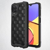 Voor Samsung Galaxy A12 5G 3D reliëf PU + PC + TPU Skidproof schokbestendig hoesje (zwart)