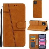 Stiksels Kalfsstructuur Gesp Horizontale Leren Flip Case met Houder & Kaartsleuven & Portemonnee & Lanyard Voor iPhone 11 Pro (Geel)