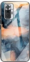 Voor Xiaomi Redmi Note 10 Pro / Note 10 Pro Max Abstract Marble Pattern Glass beschermhoes (abstract blauw)