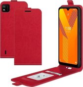 Voor Wiko Y62 R64 textuur enkele verticale flip lederen beschermhoes met kaartsleuven en fotolijst (rood)