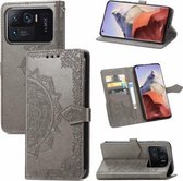 Voor Xiaomi Mi 11 Ultra Mandala Embossing Pattern Horizontale Flip lederen tas met houder & kaartsleuven & portemonnee & lanyard (grijs)