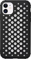 Candy Color Mesh-warmteafvoer TPU-beschermhoes voor iPhone 12 Pro Max (zwart)
