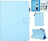 Haar zijdeachtige textuur effen kleur horizontale flip lederen tas met houder & kaartsleuven & fotolijst & antislipstrip voor iPad mini 5/4/3/2/1 (blauw)