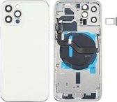 Batterij-achterklep (met toetsen aan de zijkant & kaartlade & voeding + volumeflexkabel & draadloze oplaadmodule) voor iPhone 12 Pro (wit)