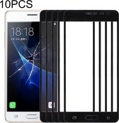 10 PCS Front Screen Outer Glass Lens voor Samsung Galaxy J3 Pro / J3110 (zwart)