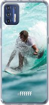 6F hoesje - geschikt voor Motorola Moto G9 Plus -  Transparant TPU Case - Boy Surfing #ffffff