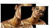 Gouden man met Glitters,  - Foto op Textielposter - 45 x 30 cm