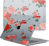 Lunso Geschikt voor MacBook Pro 16 inch (2019) cover hoes - case - Red Roses