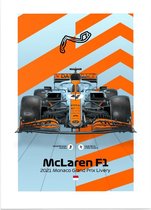 McLaren F1 Monaco Grand Prix 2021 Livery,  - Foto op Posterpapier - 42 x 59.4 cm (A2)