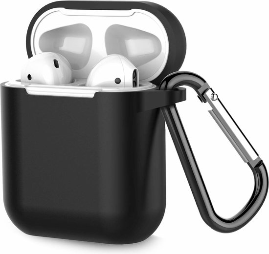 ShieldCase Silicone Case Geschikt voor AirPods 1 / 2 - Zwart - Stijlvolle en Duurzame Bescherming met Perfecte Pasvorm