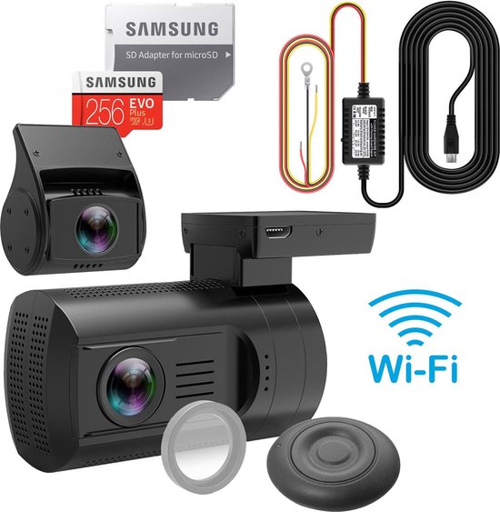 Mini 0906 4K Wifi 2CH Dual GPS dashcam voor auto - Continue voeding ...