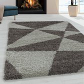 Flycarpets Azure Vloerkleed - 200x290cm - Taupe - Geo - Hoogpolig