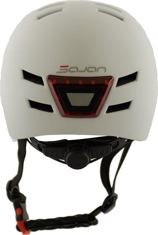 Sajan Fietshelm - Skatehelm - Helm Mat-Wit - LED Verlichting - Maat-S