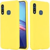 Voor Motorola Moto E 2020 Effen Kleur Vloeibare Siliconen Dropproof Volledige Dekking Beschermhoes (Geel)