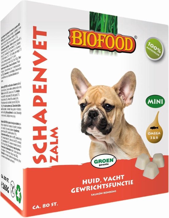 Biofood schapenvet mini - zalm - 80 stuks