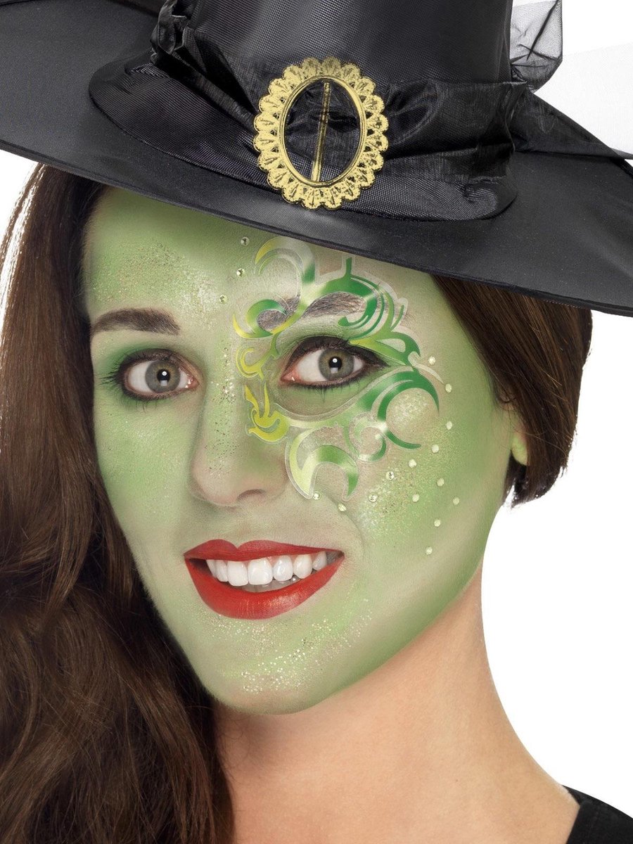 Smiffys Spookschip Make-up Kit – Vetverf In 5 Kleuren, Met Pensel, Sponzen En Zwarte Stift, Ideaal Voor Een Professionele Halloween-look