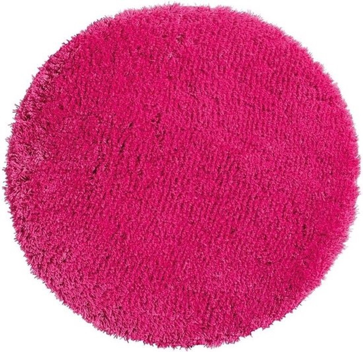 Hoogpolige Ronde Badmat Ø 56 cm - Zachte Microvezels - Absorberend en Wasbaar - Douchemat voor Badkamer - Fuchsia