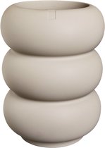 Elho Amber Roll High 43 pot in de kleur beige. Een hoge pot met drie ronde lagen.