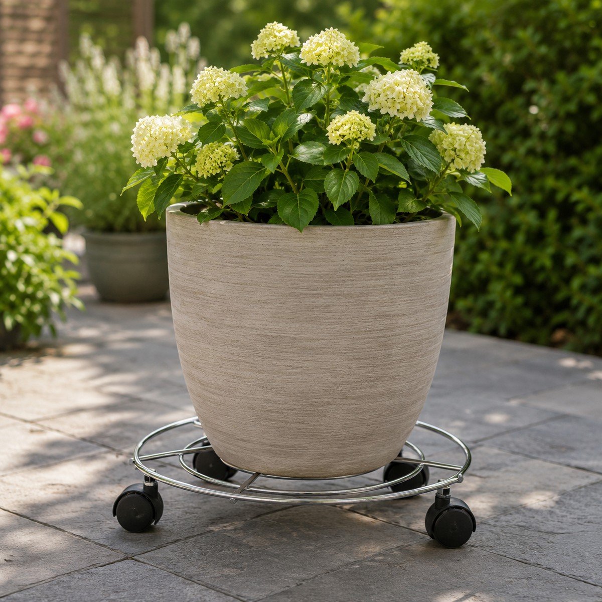 Kinzo plantenstandaard op wielen - plantenroller voor binnen of buiten - ø29 cm