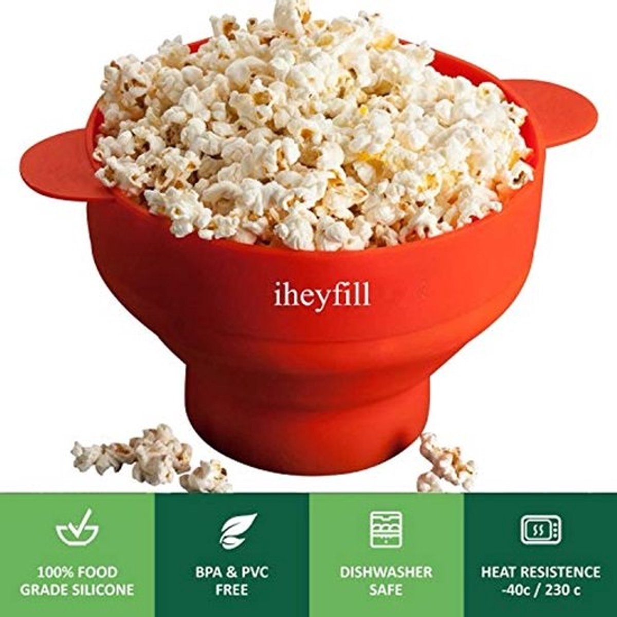Popcornmaker voor magnetron - Opvouwbare silicone kom met handgrepen
