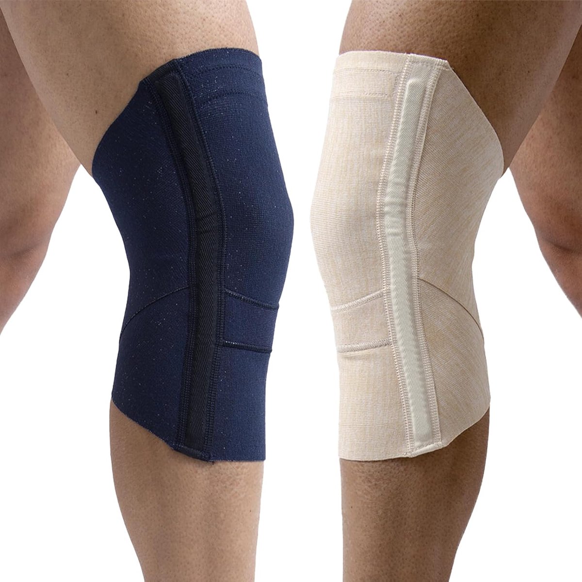 - Anatomische kniebeschermers met zijdelingse rails en antiafrolsysteem art. 353 naakt, 2 (omtrek over de knie 3337 cm)